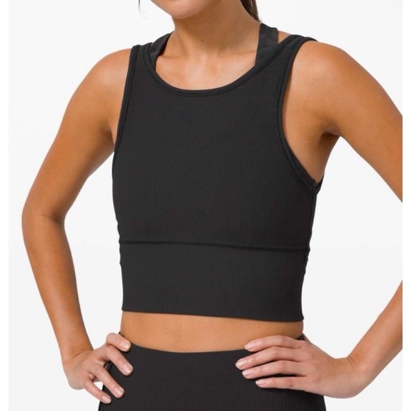 lululemon athletica Tops - LULULEMON Black Power Pivot Ribbed Tank Top